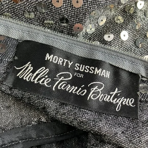 1970s Silver Sequined Modest Long Sleeve Maxi Dress - Picture 7 of 15